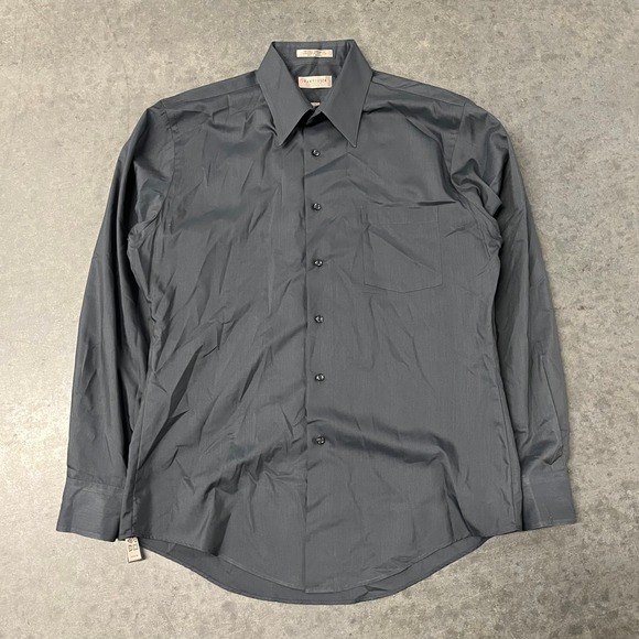 Van Heusen Other - Van Heusen Fitted Dress Shirt Mens 16 34/35 Gray Techno Chambray Long Sleeve